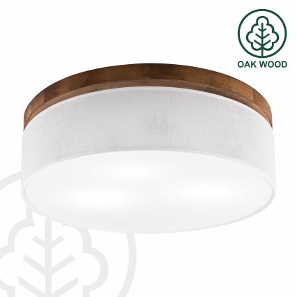 BRILAGI - LED-Deckenleuchte BELLADONNA 3xE27/15W/230V Ø 50 cm weiß/Eiche-Kirsche