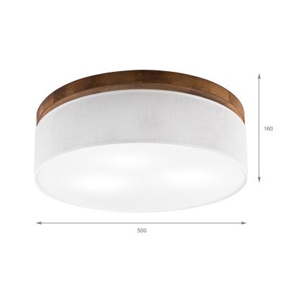 BRILAGI - LED-Deckenleuchte BELLADONNA 3xE27/15W/230V Ø 50 cm weiß/Eiche-Kirsche