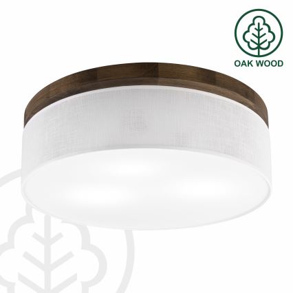 Brilagi - LED Deckenleuchte BELLADONNA 3xE27/15W/230V Ø 50 cm Weiß/Eiche Nussbaum