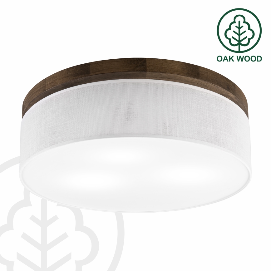 Brilagi - LED Deckenleuchte BELLADONNA 3xE27/15W/230V Ø 50 cm Weiß/Eiche Nussbaum