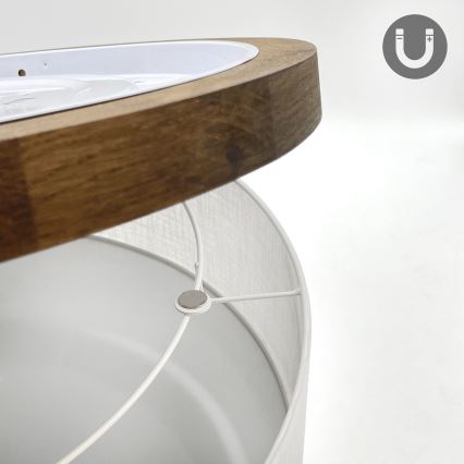 Brilagi - LED Deckenleuchte BELLADONNA 3xE27/15W/230V Ø 50 cm Weiß/Eiche Nussbaum