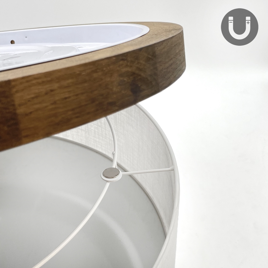 Brilagi - LED Deckenleuchte BELLADONNA 3xE27/15W/230V Ø 50 cm Weiß/Eiche Nussbaum