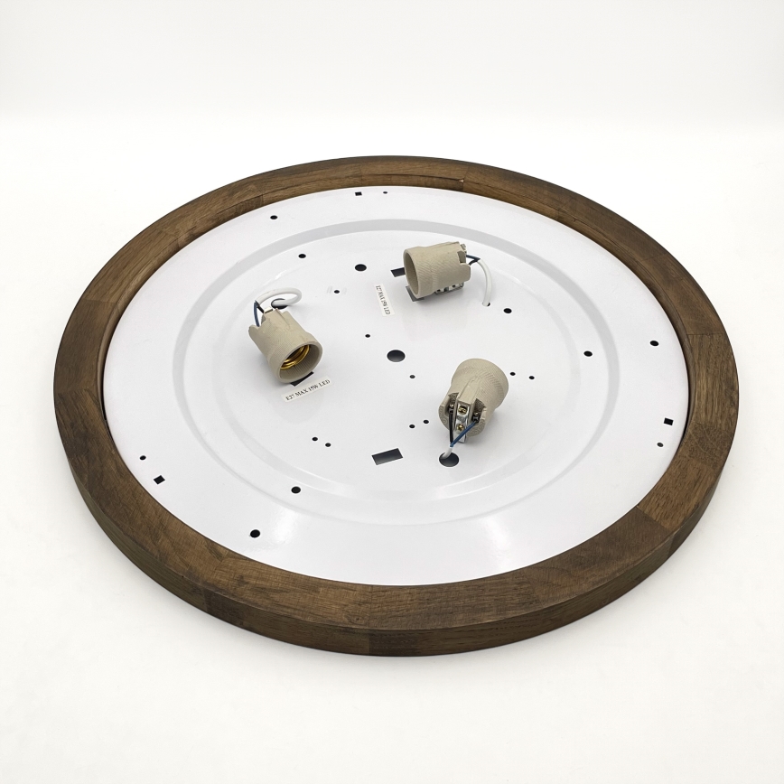 Brilagi - LED Deckenleuchte BELLADONNA 3xE27/15W/230V Ø 50 cm Weiß/Eiche Nussbaum