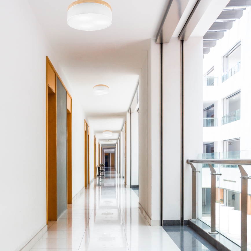 Brilagi - LED Deckenleuchte BELLADONNA 3xE27/15W/230V Ø 50 cm Weiß/Kiefer