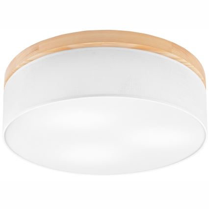 Brilagi - LED Deckenleuchte BELLADONNA 3xE27/15W/230V Ø 50 cm Weiß/Kiefer