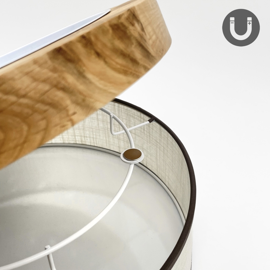 Brilagi - LED-Deckenleuchte BELLADONNA LED/20W/230V Ø 30 cm Creme/Eiche