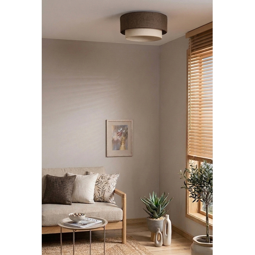 Brilagi - LED-Deckenleuchte BOHO ECO 1xE27/10W/230V Ø 40 cm braun/creme