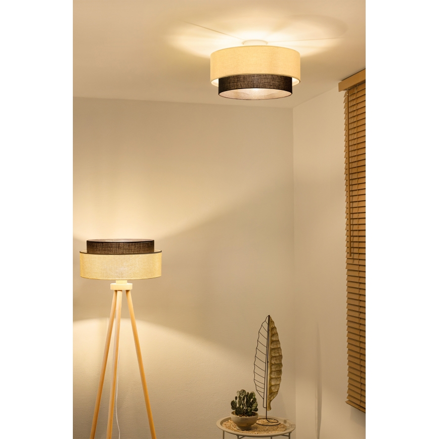 Brilagi - LED-Deckenleuchte BOHO STYLE 1xE27/15W/230V Ø 40 cm creme/braun