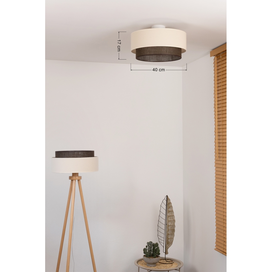 Brilagi - LED-Deckenleuchte BOHO STYLE 1xE27/15W/230V Ø 40 cm creme/braun