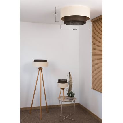 Brilagi - LED-Deckenleuchte BOHO STYLE 3xE27/15W/230V Ø 60 cm creme/braun