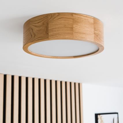 Brilagi - LED-Deckenleuchte CARVALHO 1xE27/60W/230V Eiche d 27,5 cm