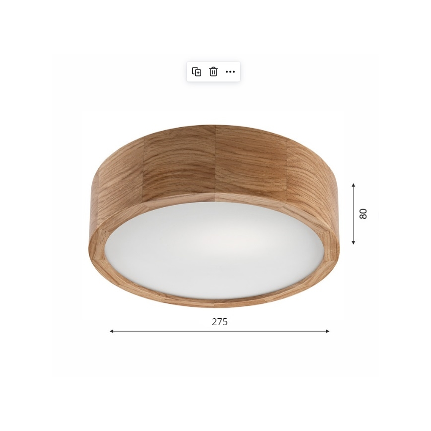 Brilagi - LED-Deckenleuchte CARVALHO 1xE27/60W/230V Eiche d 27,5 cm