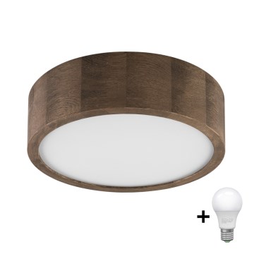 Brilagi - LED Deckenleuchte CARVALHO 1xE27/60W/230V Eiche d 27 cm