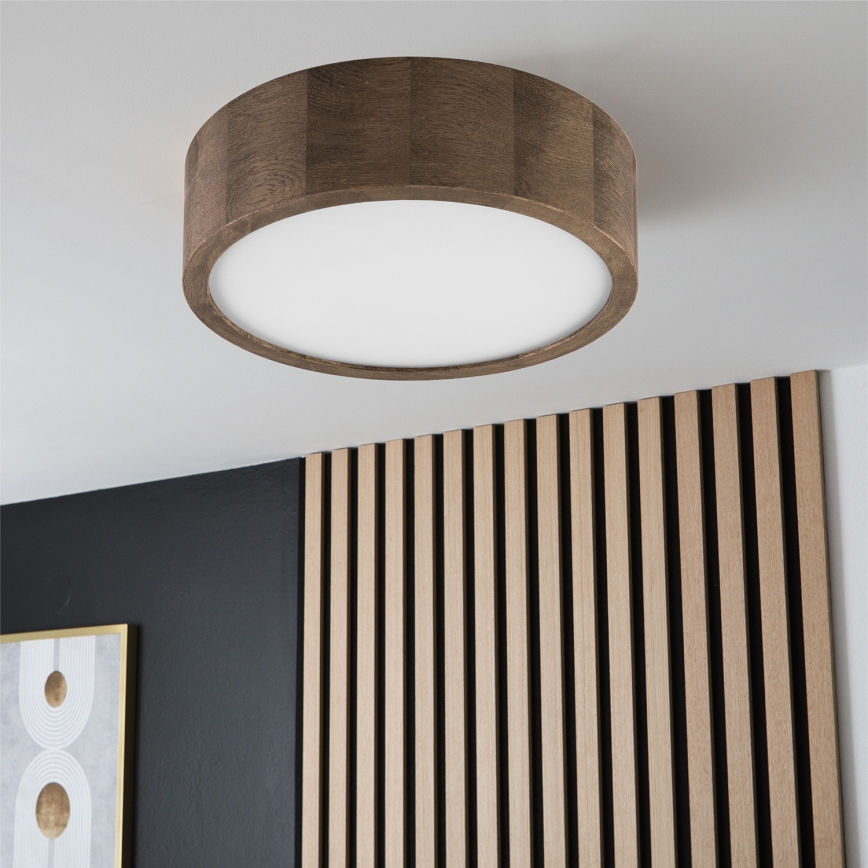Brilagi - LED Deckenleuchte CARVALHO 1xE27/60W/230V Eiche d 27 cm