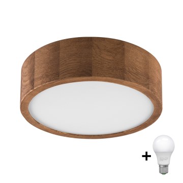 Brilagi - LED-Deckenleuchte CARVALHO 1xE27/60W/230V Eiche Kirsche d 27 cm