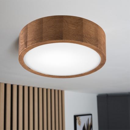 Brilagi - LED Deckenleuchte CARVALHO 1xE27/60W/230V Eiche-Kirsche Ø 27 cm