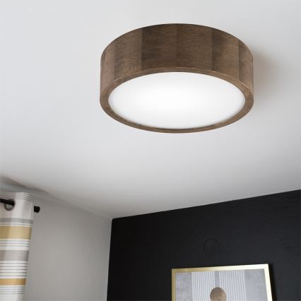 Brilagi - LED Deckenleuchte CARVALHO 1xE27/60W/230V Eiche Nussbaum Ø 27 cm