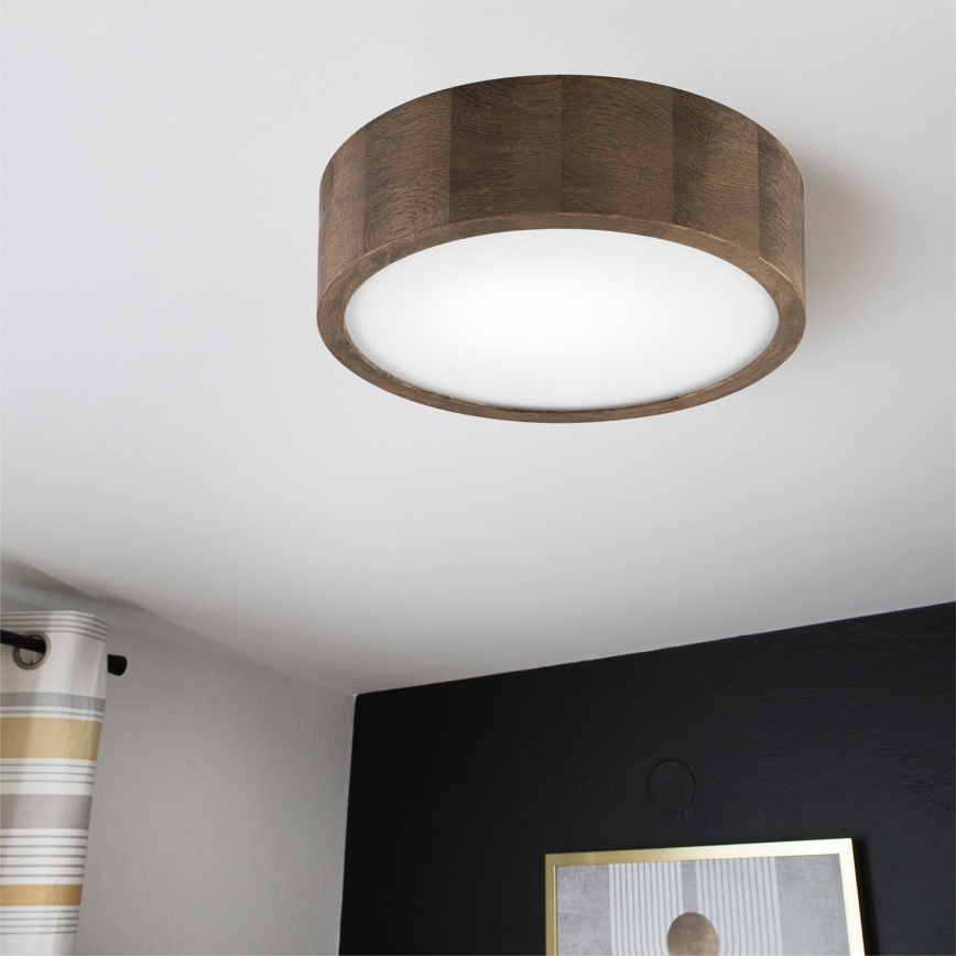 Brilagi - LED Deckenleuchte CARVALHO 1xE27/60W/230V Eiche Nussbaum Ø 27 cm