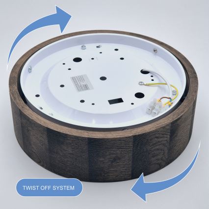 Brilagi - LED Deckenleuchte CARVALHO 1xE27/60W/230V Eiche Nussbaum Ø 27 cm