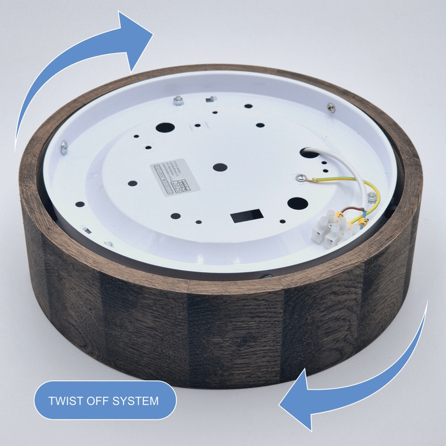 Brilagi - LED Deckenleuchte CARVALHO 1xE27/60W/230V Eiche Nussbaum Ø 27 cm