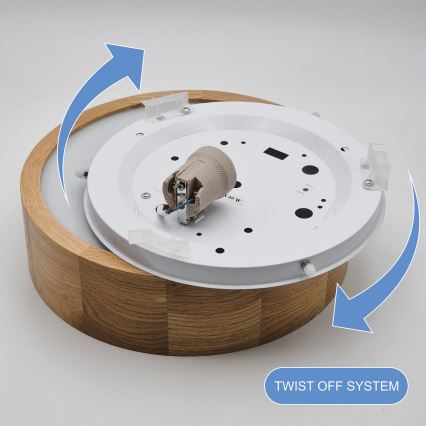 Brilagi - LED Deckenleuchte CARVALHO 1xE27/60W/230V Eiche Ø 27,5 cm