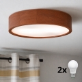 BRILAGI - LED-Deckenleuchte CARVALHO 2xE27/15W/230V Eiche/Kirsche Ø 37 cm