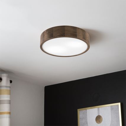 Brilagi - LED Deckenleuchte CARVALHO 2xE27/60W/230V Eiche d 37 cm