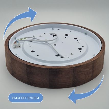 Brilagi - LED Deckenleuchte CARVALHO 2xE27/60W/230V Eiche-Kirsche Ø 37 cm