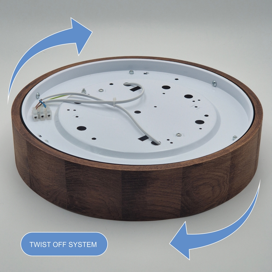 Brilagi - LED Deckenleuchte CARVALHO 2xE27/60W/230V Eiche-Kirsche Ø 37 cm