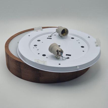 Brilagi - LED Deckenleuchte CARVALHO 2xE27/60W/230V Eiche-Kirsche Ø 37 cm