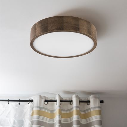 Brilagi - LED Deckenleuchte CARVALHO 2xE27/60W/230V Eiche Nussbaum Ø 37 cm