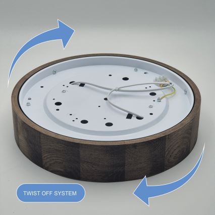 Brilagi - LED Deckenleuchte CARVALHO 2xE27/60W/230V Eiche Nussbaum Ø 37 cm