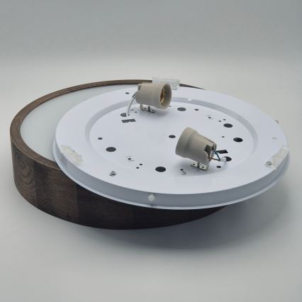 Brilagi - LED Deckenleuchte CARVALHO 2xE27/60W/230V Eiche Nussbaum Ø 37 cm