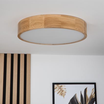 Brilagi - LED Deckenleuchte CARVALHO 3xE27/15W/230V Eiche Ø 47,5 cm