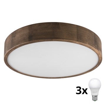 Brilagi - LED Deckenleuchte CARVALHO 3xE27/60W/230V Eiche d 47 cm
