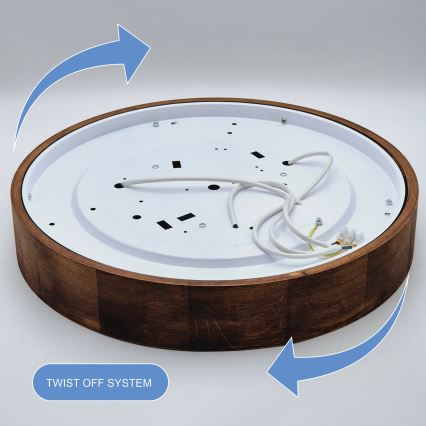 Brilagi - LED Deckenleuchte CARVALHO 3xE27/60W/230V Eiche-Kirsche Ø 47 cm