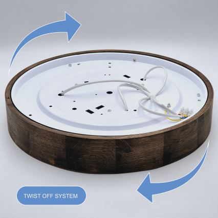 Brilagi - LED Deckenleuchte CARVALHO 3xE27/60W/230V Eiche Nussbaum Ø 47 cm
