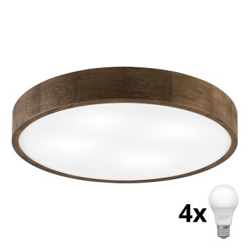 Brilagi - LED-Deckenleuchte CARVALHO 4xE27/60W/230V Eiche/Nussbaum Ø 57,5 cm
