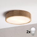 BRILAGI - LED-Deckenleuchte CARVALHO MODERN 2xE27/60W/230V Ø 37,5 cm Eiche