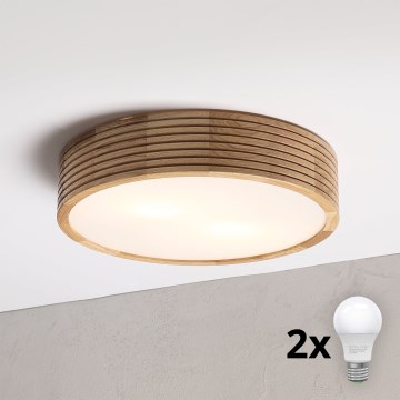 Brilagi - LED-Deckenleuchte CARVALHO MODERN 2xE27/60W/230V Ø 37,5 cm Eiche