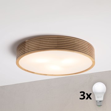 Brilagi - LED-Deckenleuchte CARVALHO MODERN 3xE27/60W/230V Ø 47,5 cm Eiche