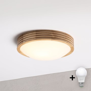 Brilagi - LED-Deckenleuchte CARVALHO MODERN SLIM 1xE27/60W/230V Ø 27,5 cm Eiche