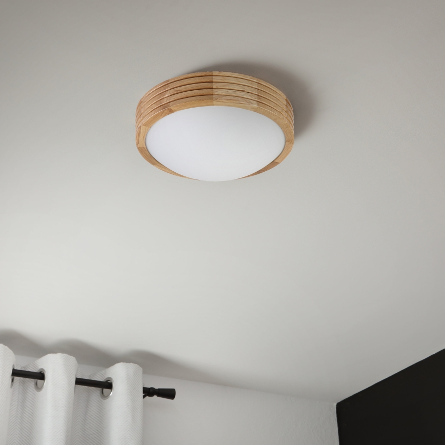 BRILAGI - LED-Deckenleuchte CARVALHO MODERN SLIM 1xE27/60W/230V Ø 27,5 cm Eiche