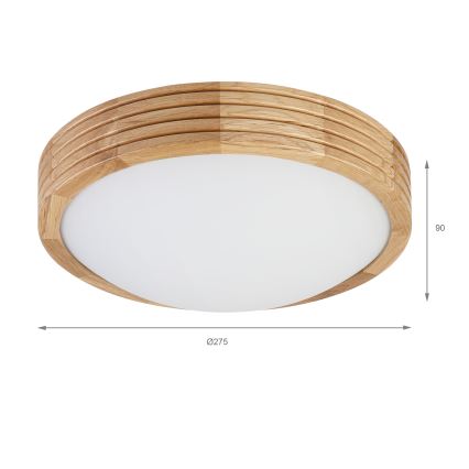 BRILAGI - LED-Deckenleuchte CARVALHO MODERN SLIM 1xE27/60W/230V Ø 27,5 cm Eiche