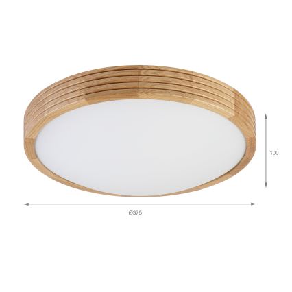 Brilagi - LED-Deckenleuchte CARVALHO MODERN SLIM 2xE27/60W/230V Ø 37,5 cm Eiche