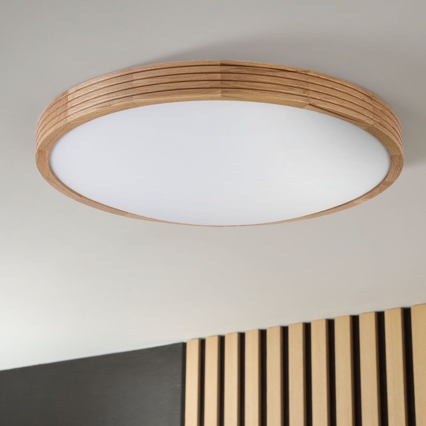 BRILAGI - LED-Deckenleuchte CARVALHO MODERN SLIM 3xE27/60W/230V Ø 47,5 cm Eiche