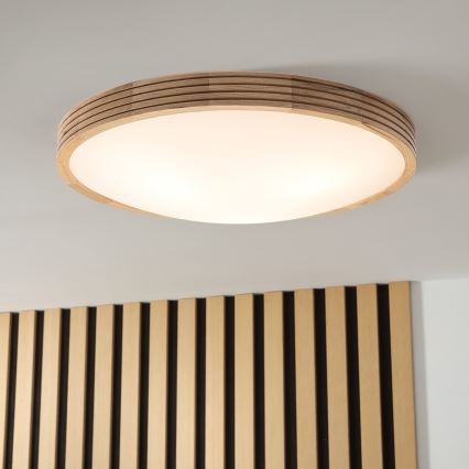 BRILAGI - LED-Deckenleuchte CARVALHO MODERN SLIM 3xE27/60W/230V Ø 47,5 cm Eiche