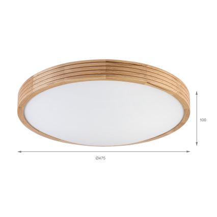 BRILAGI - LED-Deckenleuchte CARVALHO MODERN SLIM 3xE27/60W/230V Ø 47,5 cm Eiche