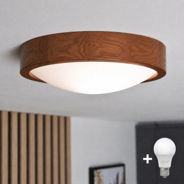 Brilagi - LED-Deckenleuchte CARVALHO SLIM 1xE27/15W/230V Eiche/Kirsche Ø 27 cm