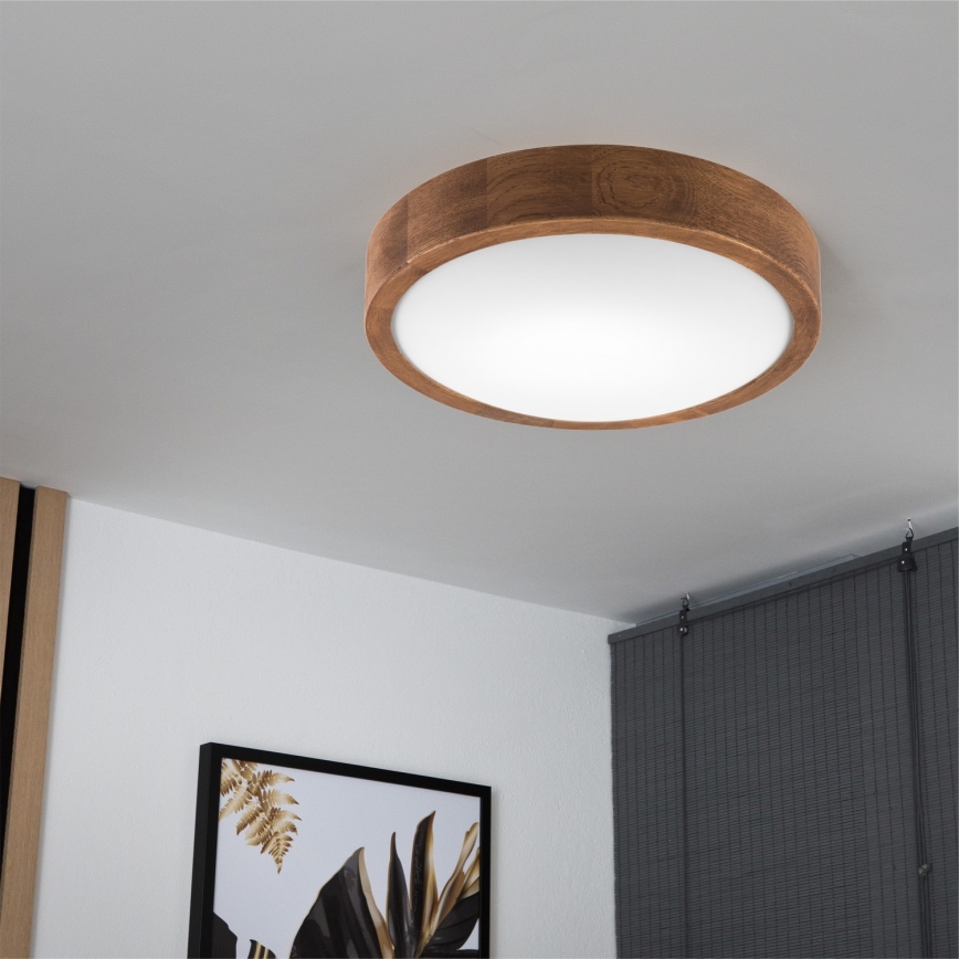 Brilagi - LED-Deckenleuchte CARVALHO SLIM 1xE27/15W/230V Eiche/Kirsche Ø 27 cm